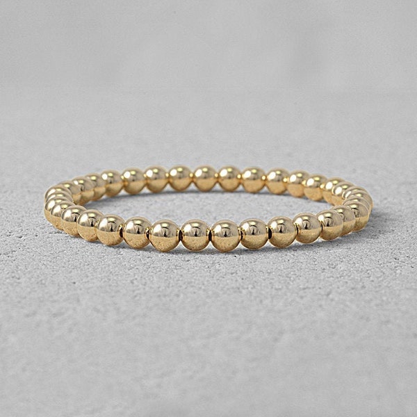 Gold Filled 5 mm Beaded Layering Bracelet, Isabella Celini, Gold Filled Beads, Stretch Stacking Bracelet, Boho Chic, Gift for Women