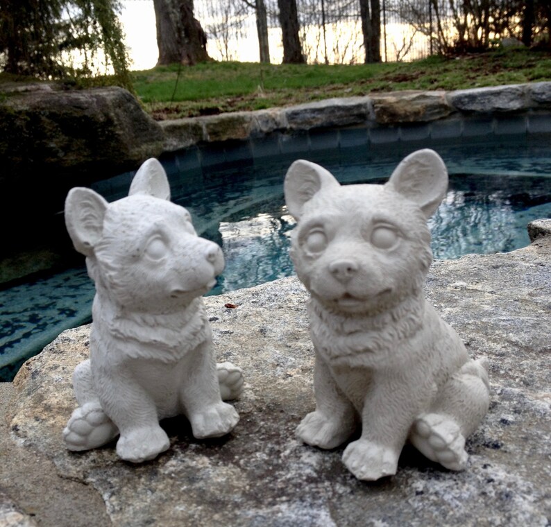 outdoor corgi statue