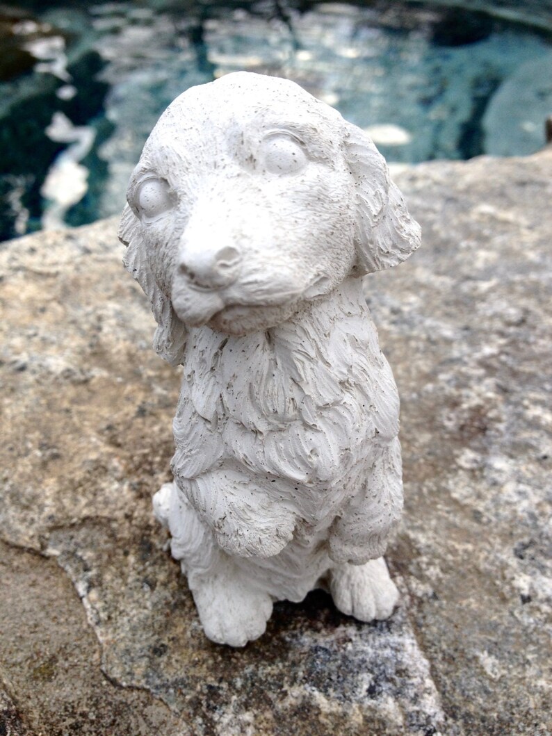 Concrete Dachshund Statue Dog Garden Statues Concrete Garden Etsy