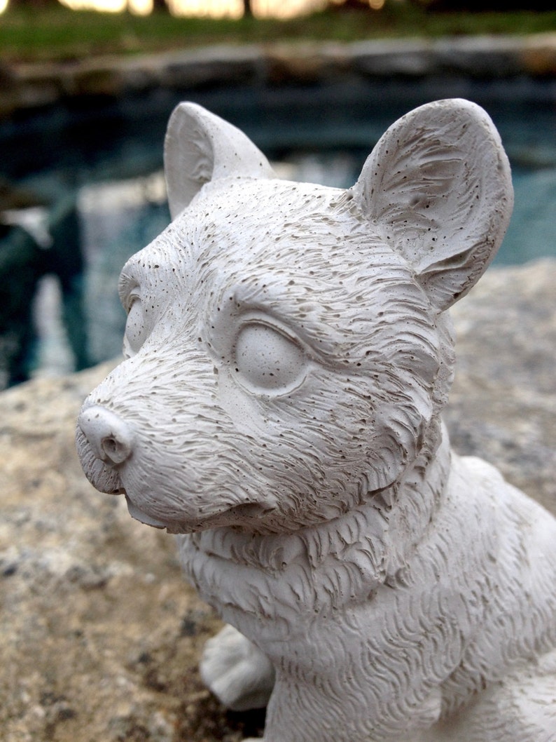 outdoor corgi statue