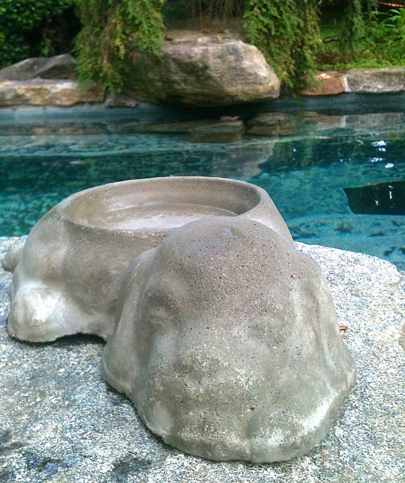 Concrete Dog Dish Bowl Outdoor Pet Bowl Backyard Dog Bowl Etsy