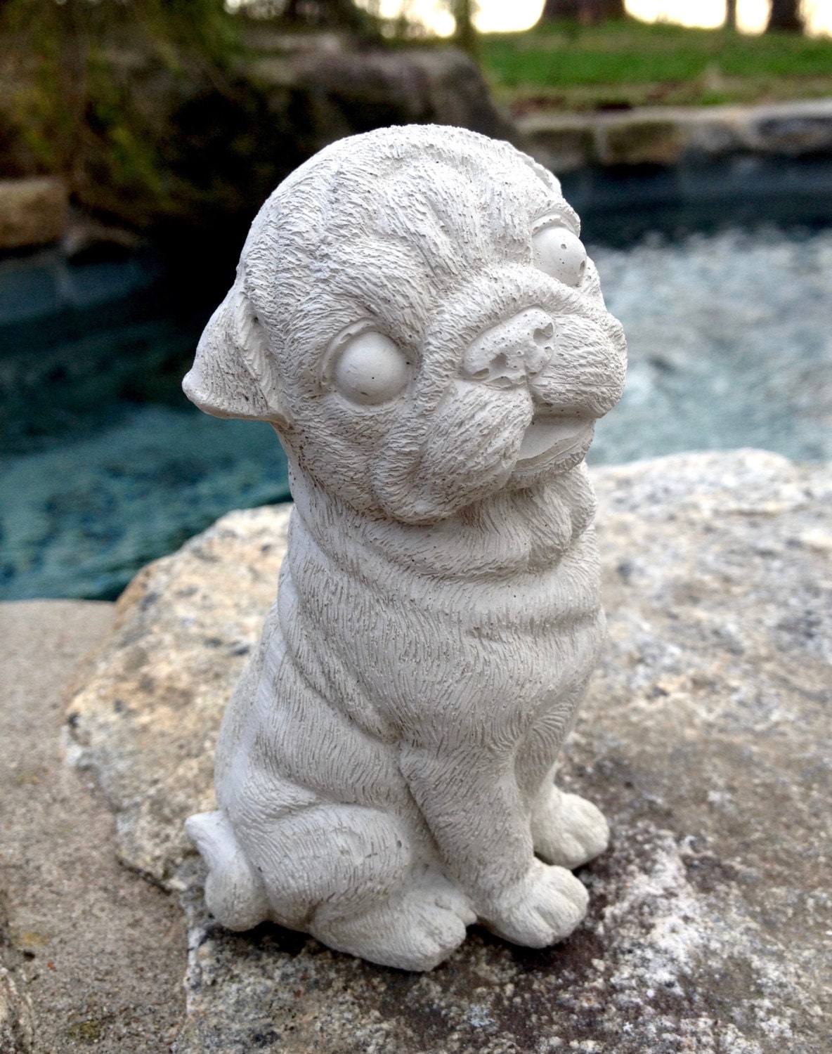 Concrete Pug statue Concrete dog Statue Dog Statues Etsy
