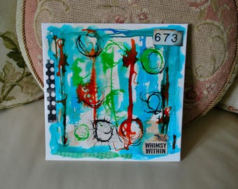 Messy Minds,  Mixed Media Art Canvas Painting, Acrylic Painting, Circles, Canvas Panel, Square Painting