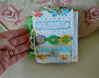 Fabric Trim Journal, Blank Journal, Sewn Journal, Charms Journal, Sketch journal, Pocket Journal