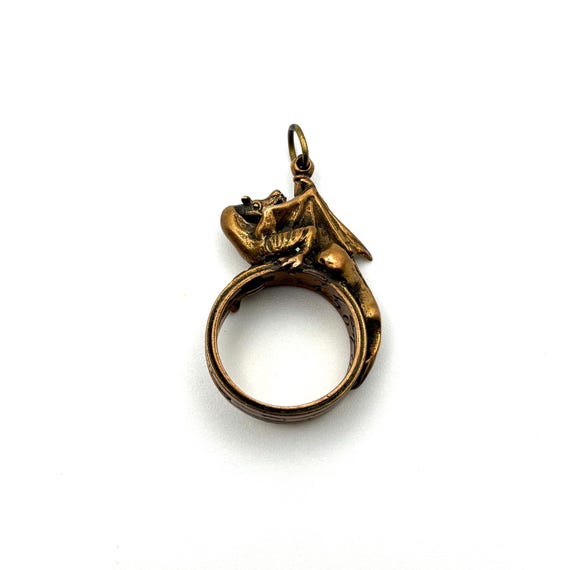 Antique Bronze Dragon Sundial Pendant