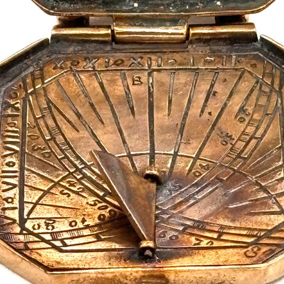 Antique Bronze Sundial Pendant View 5
