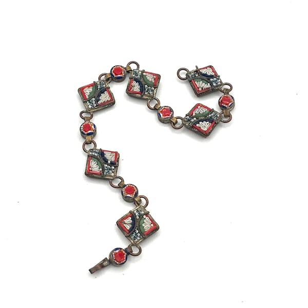 Vintage Italian Micro Mosaic Link Bracelet