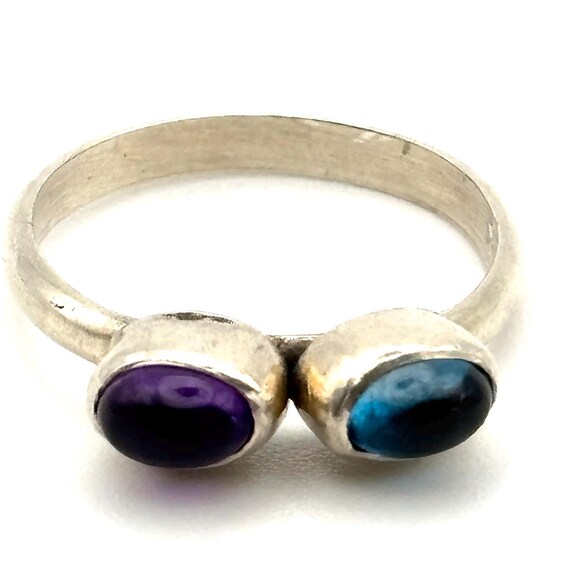 Sterling Silver and Gemstone Stacking Ring - image 3