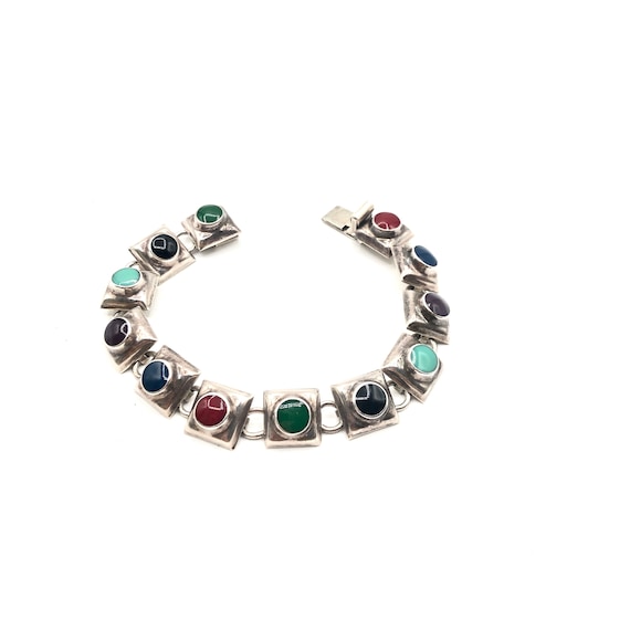Taxco Carsi Mexican Sterling and Stone Bracelet