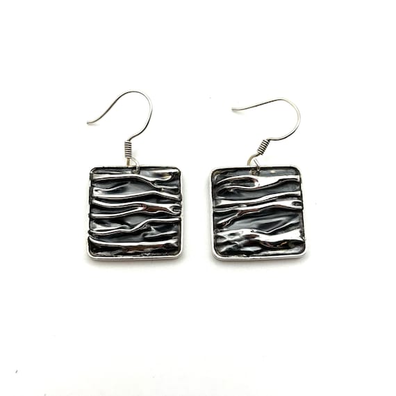 Modernist Sterling Silver Taxco Mexico Earrings
