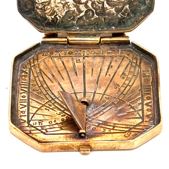Antique Bronze Sundial Pendant View 4