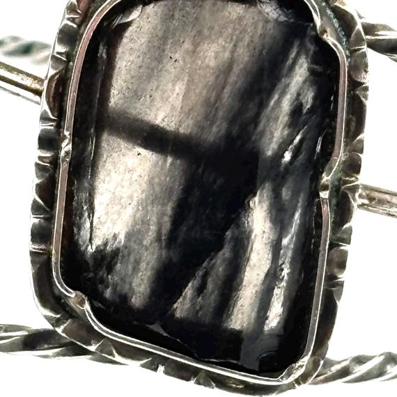Studio Crafted Hypersthene and Silver Cuff Bracel… - image 10