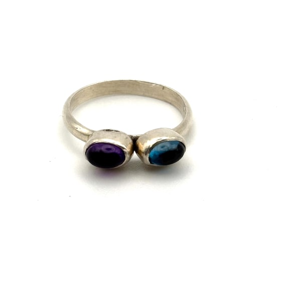 Sterling Silver and Gemstone Stacking Ring - image 1