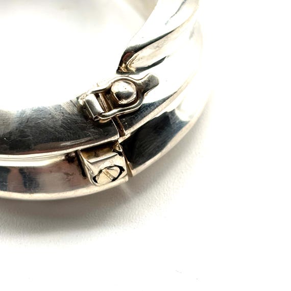 Chunky Sterling Silver Hinged Bangle Bracelet - image 3