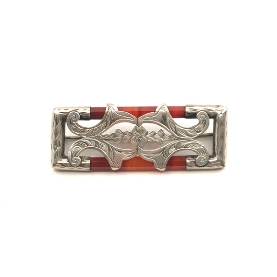 Art Deco Celtic Scottish 800 Silver Bar Pin