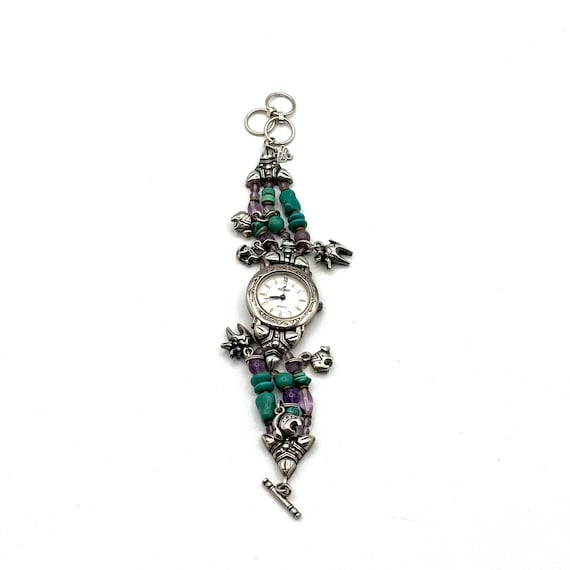 Sterling Silver Peyote Bird Designs Charm Watch