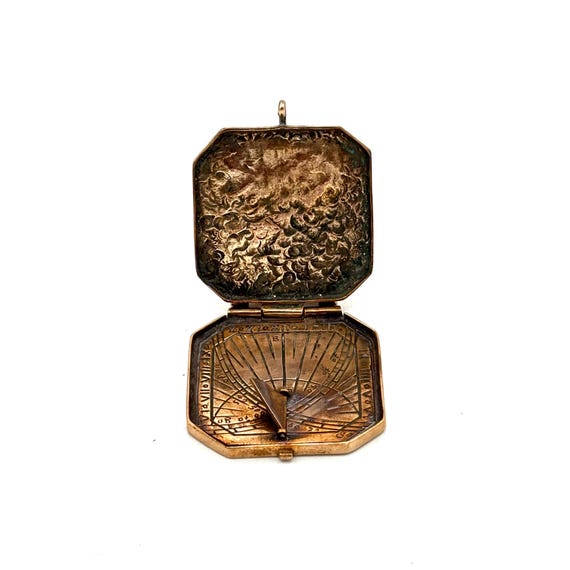 Antique Bronze Sundial Pendant View 2