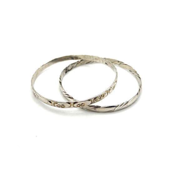 Two Sterling Silver Bangle Bracelets - image 1