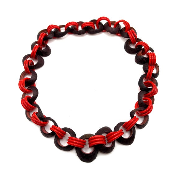 Retro Celluloid Statement Necklace - image 2