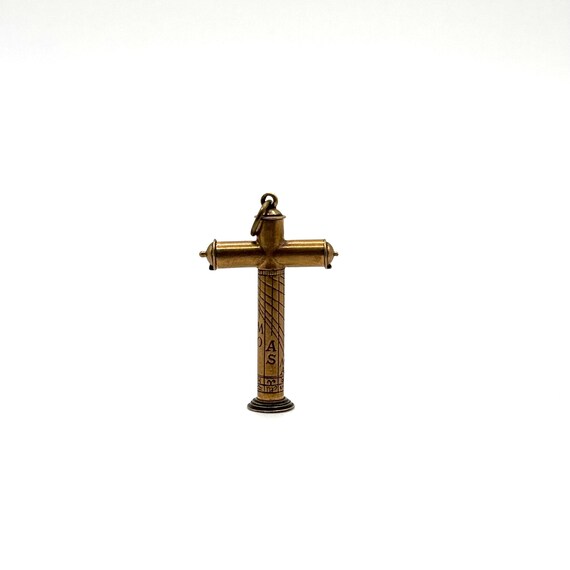 Antique Bronze Cross Pocket Sundial