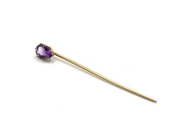 14K and Amethyst Art Deco Stick or Hat Pin