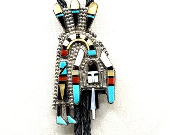 Herbert & Esther Cellicion Sterling Rainbow Man Bolo Tie