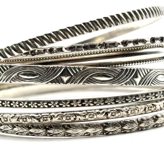 7 Sterling Silver Bangle Bracelets - image 8