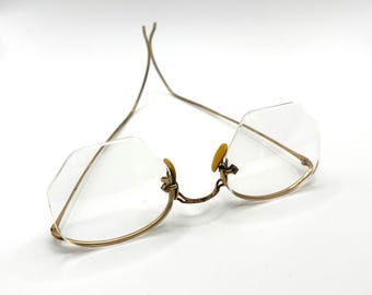 Antique Fulvue 1/10 12kt gold filled wire eyeglass frames Bausch & Lomb B&L Arco Ful-Vue 1/10 12K GF Gold Filled  main image 3