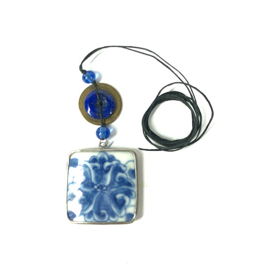 Antique Chinese Pottery Necklace - image 1