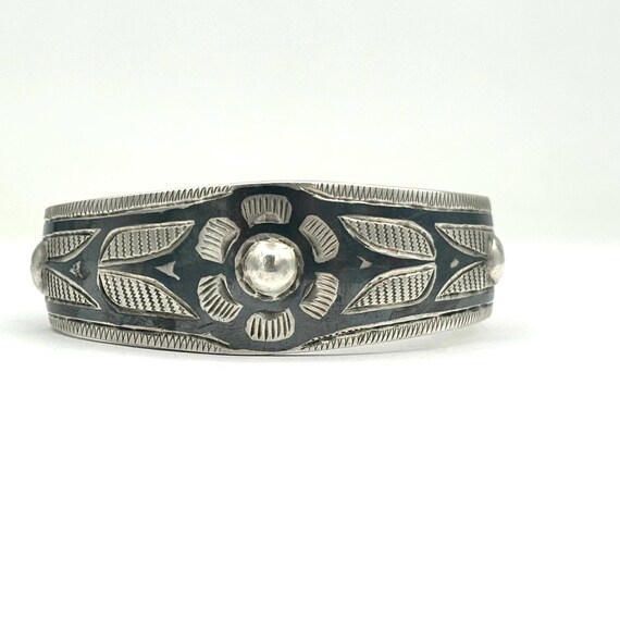 Ethnic 800 Silver Hand Crafted Bangle Bracelet - image 4