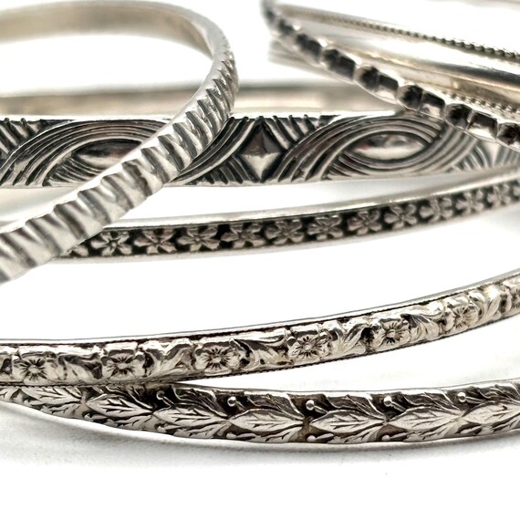 7 Sterling Silver Bangle Bracelets - image 3
