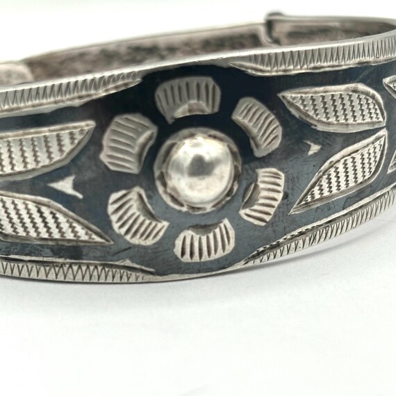 Ethnic 800 Silver Hand Crafted Bangle Bracelet - image 6