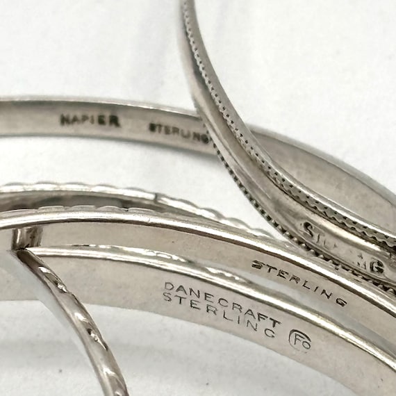 7 Sterling Silver Bangle Bracelets - image 6