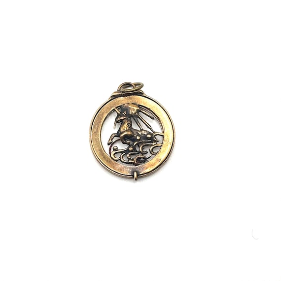 Vintage Bronze Pendant Pocket Sundial 'Luceo et Lateo'