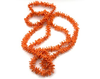 Vintage Faux Branch Coral Super Long Necklace