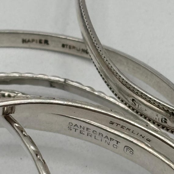 7 Sterling Silver Bangle Bracelets - image 5