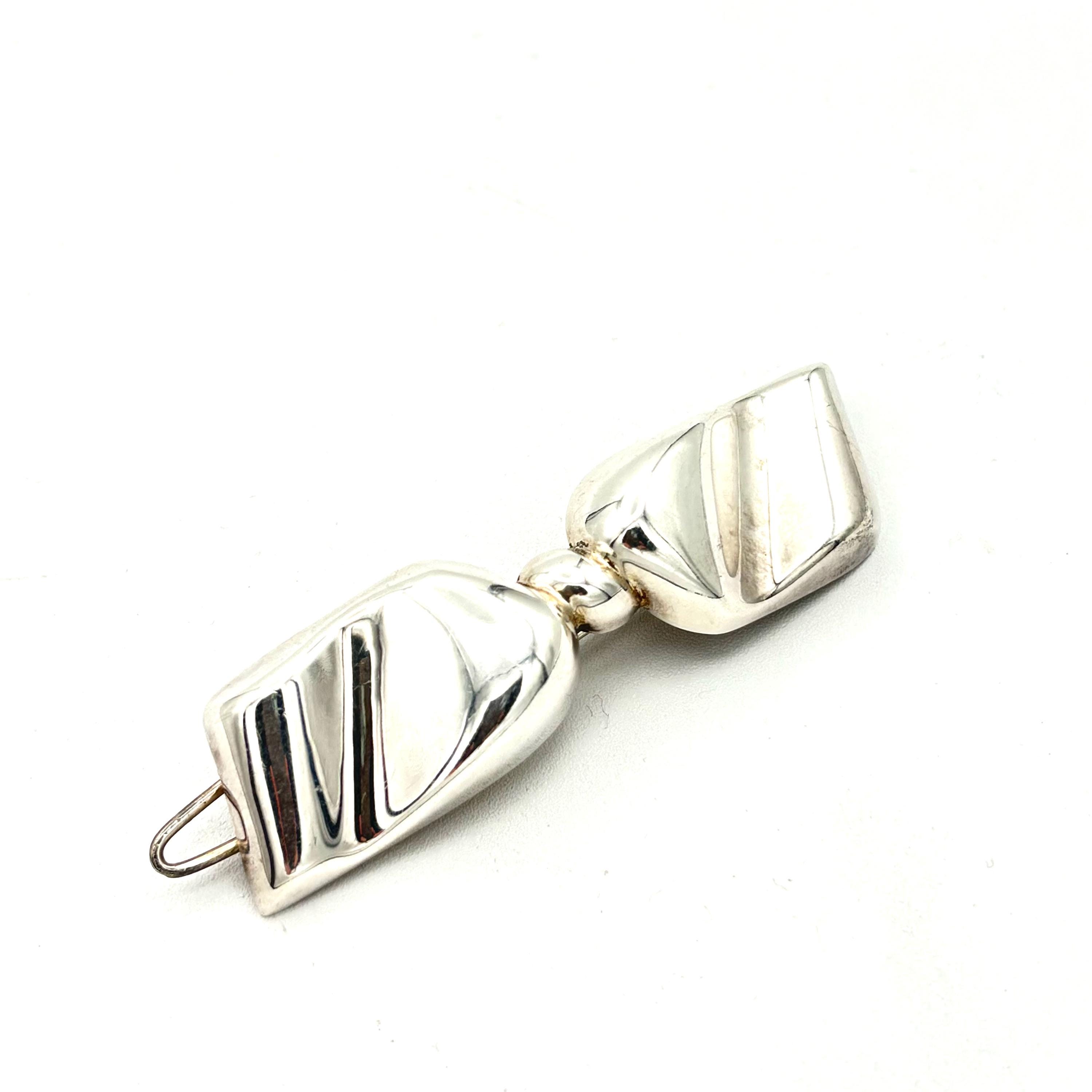 Vintage Sterling Silver Bow Hair Barrette - Etsy display picture 2