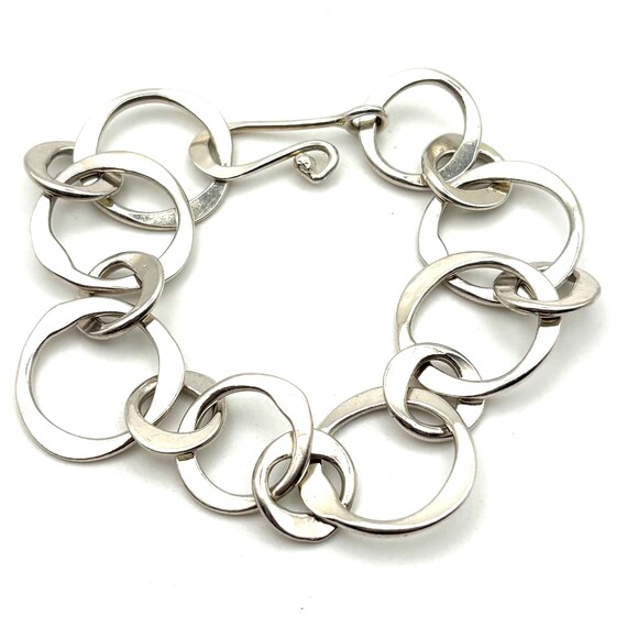 Sterling Silver Studio Handcrafted Modernist Brac… - image 2