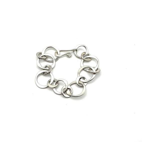 Sterling Silver Studio Handcrafted Modernist Brac… - image 1