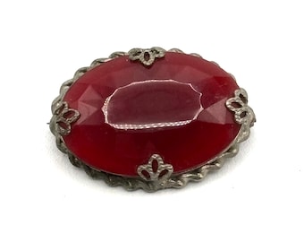 Victorian Faceted Glass Brooch