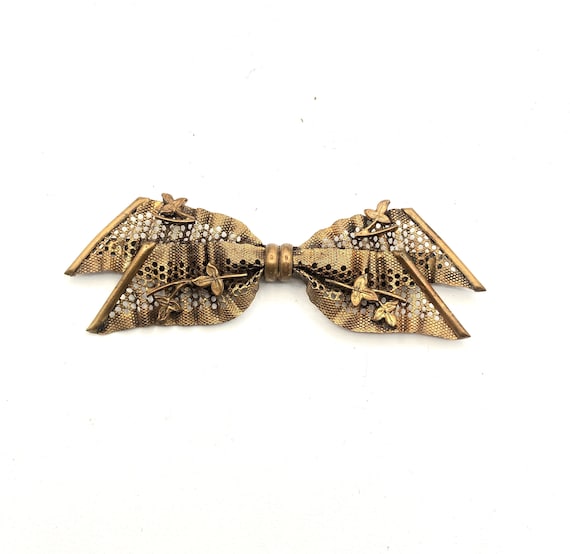 Victorian Brass Bow Brooch