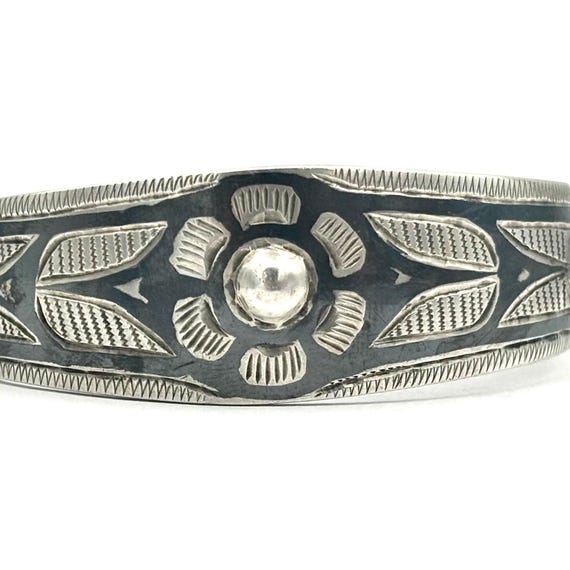 Ethnic 800 Silver Hand Crafted Bangle Bracelet - image 5