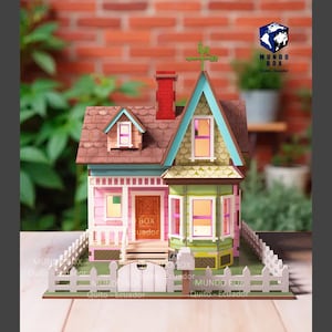 Casa de la película UP, modelo en formato digital para madera de 3mm: DXF, SVG y otros. Corte laser Pixar House