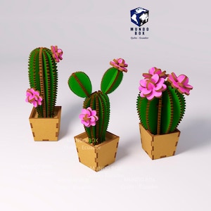 Cactus, pianta, file digitali per taglio laser, modello, vettore. Per spessori di 3 mm.