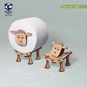 Digitale bestanden van schapen, schapentoiletrolhouder, lasergesneden, sjabloon, cadeau, knutselwerkje.
