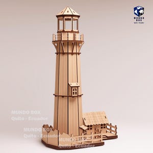 Faro, archivos digitales para máquinas de corte laser, kit de modelo de Faro marino con casa en varios formatos SVG, DXF , etc.