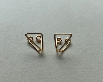 Triangle Clip-On Earrings - Minimalist Clip on Earrings - Non-pierced Earrings - Triangle Earrings