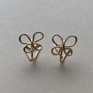 Butterfly Wire Clip-On Earrings - Minimalist Earrings - Clip on Earrings for Kids and Non-Pierced Ears