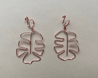 Dangle Clip-On Leaf Earrings
