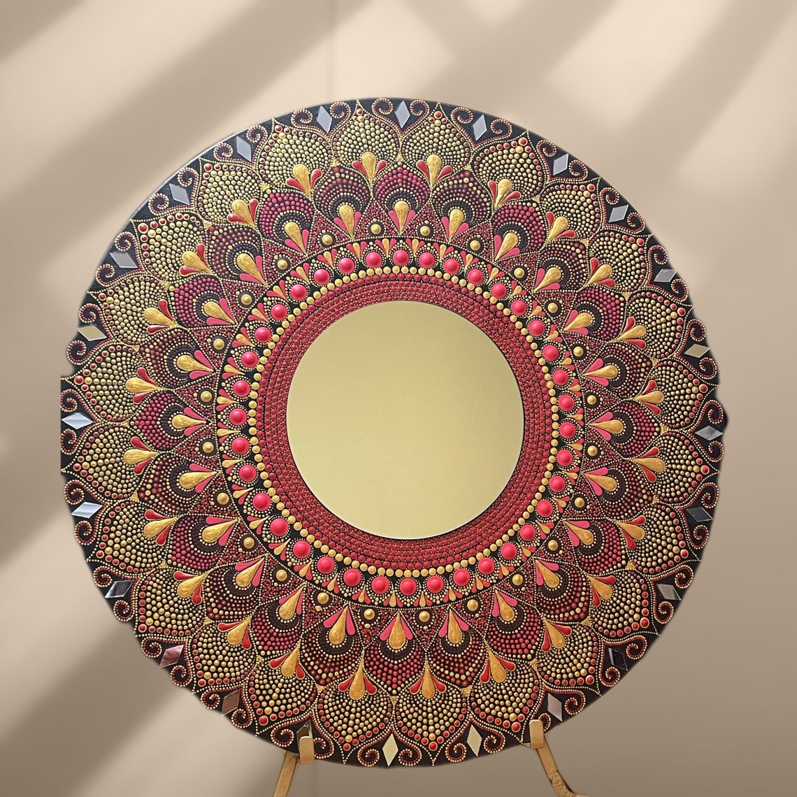 22 Dot Mandala Wall Mirror Etsy